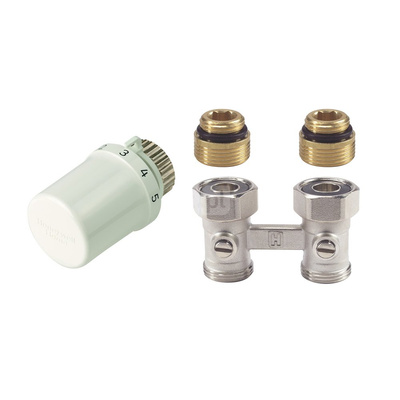 Zestaw do grzejników dolnozasilanych: głowica Thera-6 T3019 + zawór Verafix VK V2496, prosty, 1/2" V2496DY015