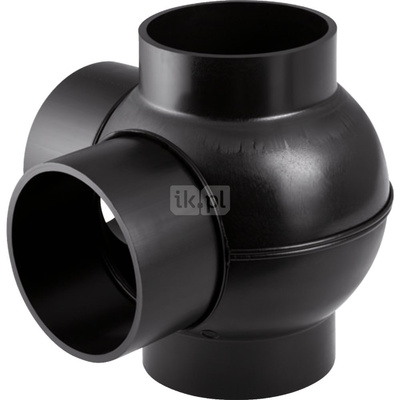 Czwórnik GEBERIT HDPE polietylen, 110 mm x 75 mm x 75 mm x 110 mm DN 100 x DN 70 x DN 70 x DN 100, sw x sw x sw x sw