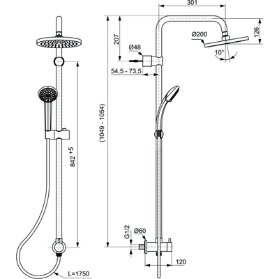 IDEALDUO SYSTEM NAT.HD/200MM BEZ BATERII