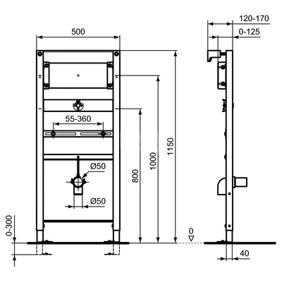 PROSYS RAMA MONTAŻOWA DO PISUARU