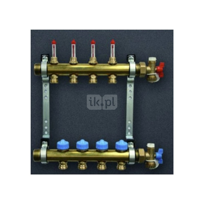 Pakiet rozdzielacz HKV 4 z przepływomierzami, zawory + końcowki