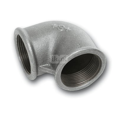 Kolano 90' SANHA 90# redukcja, żeliwo (ocynk galwaniczny/elektrolityczny) (ocynk), 1 1/2'' x 3/4'' (GW)