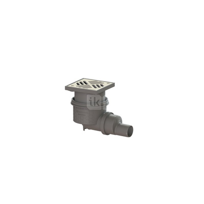 Wpust KESSEL Practicus z 1 przyłączem DN 50, odpływ poziomy (zdejmowany), kratka 138x138mm stal nierdzewna