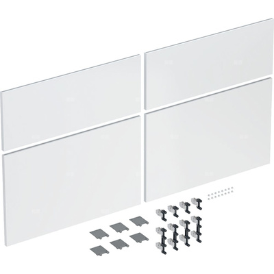 Zestaw frontów szuflad do szafki pod umywalkę podwójną GEBERIT iCon, kol. biały wysoki połysk szer.1200 mm