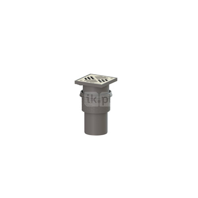 Wpust KESSEL Practicus z 1 przyłączem DN 100, odpływ pionowy (zdejmowany), kratka 138x138mm stal nierdzewna