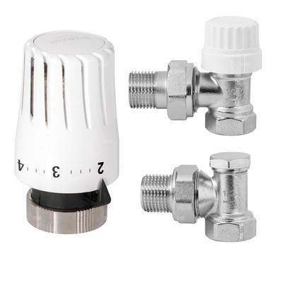 KPL TERMOSTAT.KĄTOWY Z NAST.WSTĘPNĄ GŁOWICA MINI 2 Z BLOKADĄ TEMP.PROV