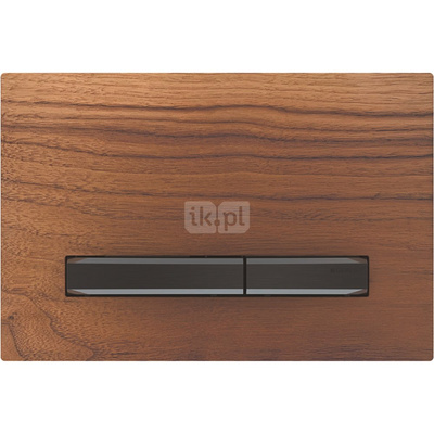 Przycisk uruchamiający Geberit Sigma50, przedni, amerykański orzech włoski, przyciski: czarny chrom, prostokątny