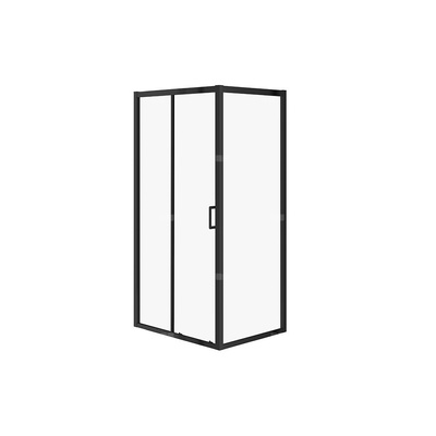 KABINA PRYSZNICOWA ARTECO CZARNA PRZESUWNA 100X80X190 SZKŁO TRANS