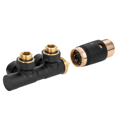 Zestaw do dolnego podłaczenia czarny/złoty typu DUOPLEX INVENA PROV (lewy, prawy)