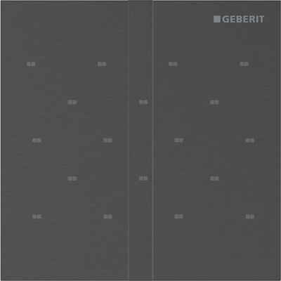 Elektroniczny zawór spłukujący Geberit do pisuaru, zasilanie 230V, Typ 40, stal nierdzewna czarny chrom, prostokątny