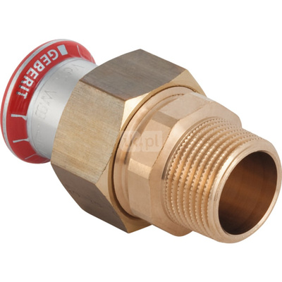 Śrubunek hydrauliczny GEBERIT Mapress C-Stahl FKM przejściowy stal GZ 1 1/4'' 35 mm z pierścieniem zacinającym