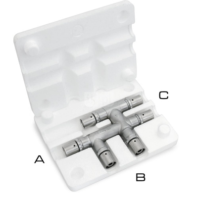 Trójnik redukcyjny mijankowy mosiężny niklowany ultraPRESS - 20/16/16