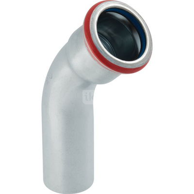 Kolano 45' GEBERIT Mapress C-Stahl FKM, stal (ocynk galwaniczny/elektrolityczny) (ocynk), 22 mm, DN 20 x 22 mm x DN 20 (końcówka wciskowa x mufa zaprasowywana) z uszczelką