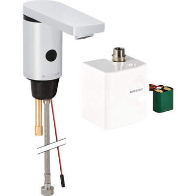 Bateria elektroniczna GEBERIT Typ 186 bez mieszacza, kolor chrom (błyszczący), zasilanie generatorowe