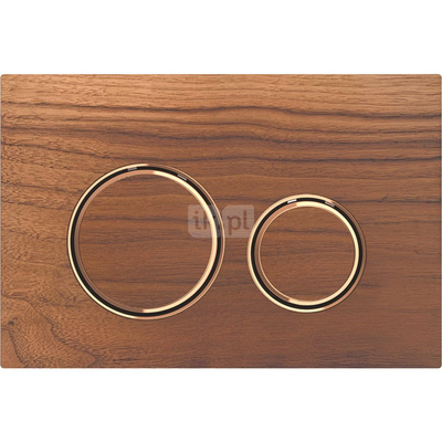 Przycisk uruchamiający Geberit Sigma50, przedni, amerykański orzech włoski, pierścienie: czerwone złoto, okrągły