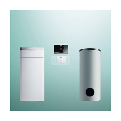 Pakiet systemowy OZE - Pompa ciepła gruntowa solanka-woda VAILLANT VWF 87/4 flexoTHERM 8.8 kW 400 V + Regulator sensoCOMFORT VRC 720 + Zasobnik c.w.u. VIH RW300/3BR + Moduł komunikacji internetowej VR 940f