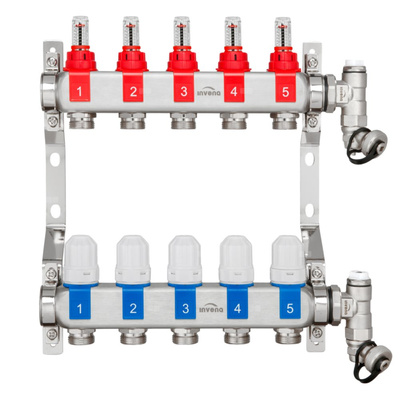 Rozdzielacz stalowy ogrzewania podłogowego Invena Prov