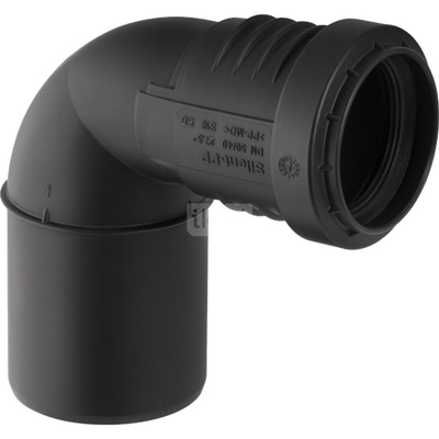 Kolano 87.5' GEBERIT Silent-PP redukcja, PP / PP, 40 mm x DN 40 (końcówka wciskowa x mufa wciskowa), (głębokość: 31 mm) z uszczelką