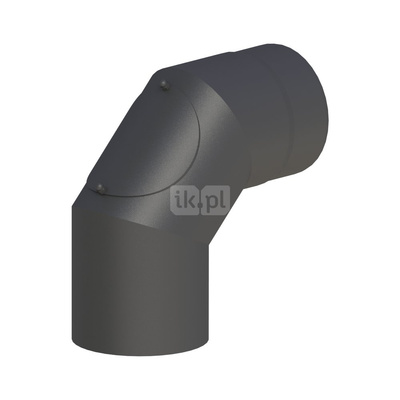 Kolano 90st. fi160mm z wyczystką, kolor czarny