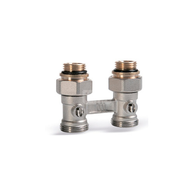 Przyłącze grzejnikowe, rozstaw 50mm, proste DN15/DN20 DG - podwójne przyłacze grzejnikowe, proste, 1/2" x 1/2", niklowane