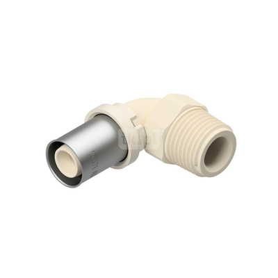 Kolano zaprasowywane 90' QIK, PPSU, 1/2'' x 20 mm (GZ x złącze zaprasowywane)
