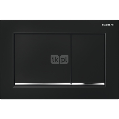 Przycisk uruchamiający Geberit Omega20, przedni/górny, czarny-chrom bł.-czarny, prostokątny