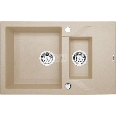 Zlew. andante piaskowy granit 1,5k z/o 780x490x194, 3,5" + osprzęt space-saver