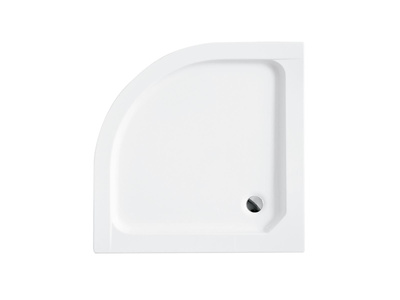 Brodzik Besco 90x90cm półokrągły biały #BAA-90