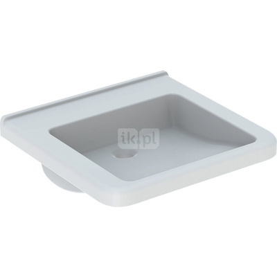 Umywalka GEBERIT Selnova Comfort prostokątna, biała, 550mm, bez otworu na baterię, bez odpływu przelewowego, półka od ściany