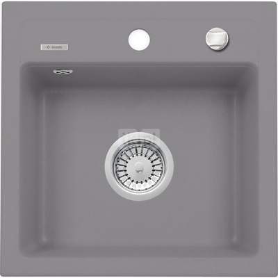 Zlew. zorba szary metalik granit 1k b/o 440x440x184, 3,5" + osprzęt space-saver