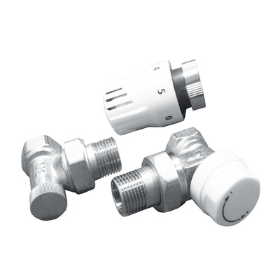 7025 Komplet termostatyczny kątowy do podłączenia grzejnika DN15, PN10