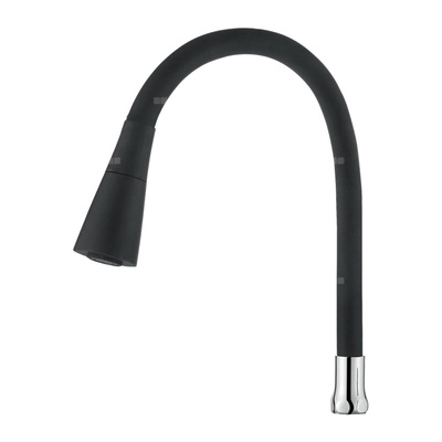 Dwufunkcyjna elastyczna wylewka do baterii, czarny / chrom