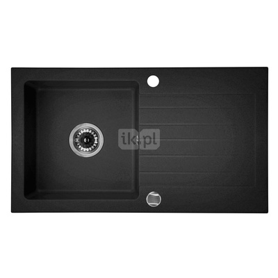 Zlew. zorba grafitowy granit 1k z/o 760x440x160, 3,5" + osprzęt space-saver