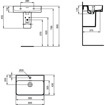 STRADA II UMYWALKA 60 CM