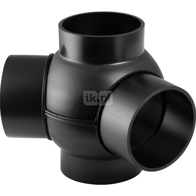 Czwórnik GEBERIT HDPE polietylen, 160 mm x 110 mm x 110 mm x 160 mm DN 150 x DN 100 x DN 100 x DN 150, sw x sw x sw x sw