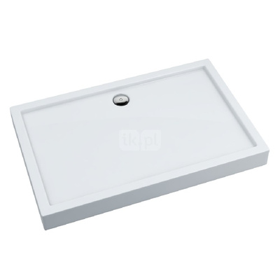 Brodzik akrylowy zintegrowany z nośnikiem Stabilsound Plus® oraz obudową akrylową przeciągniętą do podłogi Competia 70x100x14 cm, prostokątny z odpływem na dłuższym boku