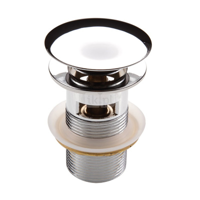 Click-clack chrom okrągły z przelewem do umywalki