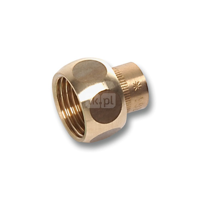 Półśrubunek SANHA 4360G dwuczęściowy, brąz, 15 mm x 3/4'' (lut wewnętrzny x GW)