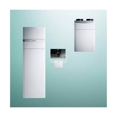 Pakiet systemowy OZE - Pompa ciepła gruntowa solanka-woda VAILLANT VWF 58/4 flexoCOMPACT 5.3 kW 400 V + Rekuperator recoVAIR VAR 360/4 + Regulator sensoCOMFORT VRC 720 + Moduł kaskadowy VR 32/3 + Moduł komunikacji internetowej VR 940f