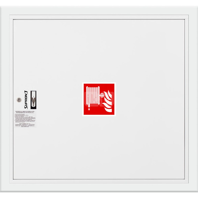 Hydrant DN 33 wnękowy, wąż 30 m, ocynk fasada, zamek patent, RAL 9003