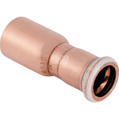 Przedłużka GEBERIT Mapress Kupfer redukcja, Cu, 35 mm, DN 32 x 22 mm x DN 20 (końcówka wciskowa x mufa zaprasowywana) z uszczelką