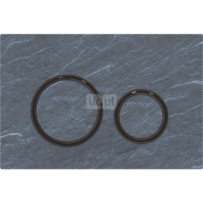 Przycisk uruchamiający Geberit Sigma50, przedni, łupek Mustang, pierścienie: czarny chrom, okrągły