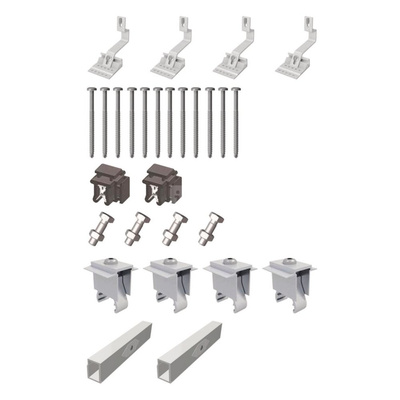 Zestaw EXT2-dach skośny, srebrny