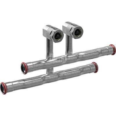 Trójnik GEBERIT Mapress 90' stal niestopowa 15 mm (mufa zaciskowa x śrubunek przyłączeniowy do eurokonus x mufa zaciskowa)