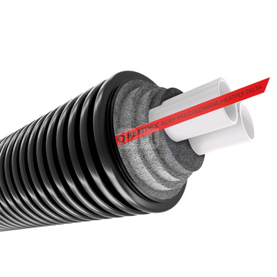 Rura preizolowana podwójna HEATPEX DELTA PEX HEAT DUO 25+25/125