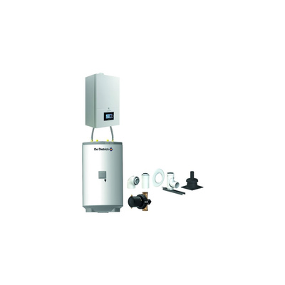 Pakiet - Kocioł gazowy jednofunkcyjny DE DIETRICH Virtuens Smart 24 kondensacyjny wiszący 3.3 - 26.1 kW + Zestaw powietrzno-spalinowy szachtowyBazowy PP/Alu fi 60/100 na fi 80 + Zasobnik c.w.uAQUAvie125 + Filtr magnetyczny XS90 A
