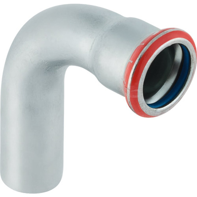 Kolano 90' GEBERIT Mapress C-Stahl FKM, stal (ocynk galwaniczny/elektrolityczny) (ocynk), 88.9 mm, DN 80 x 88.9 mm x DN 80 (końcówka wciskowa x mufa zaprasowywana) z uszczelką