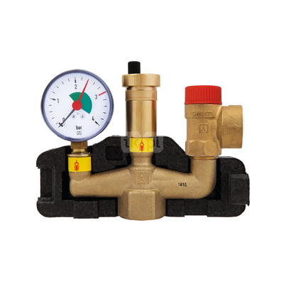 Zespół przyłączeniowy AFRISO KSG maxi 1'' GW x GW, max. 3 bar + wskaźnik ciśnienia