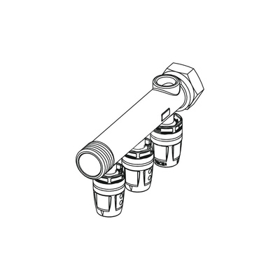 Rozdzielacz hydrauliczny TECE logo mosiądz GZ x GW 3/4'', odgałęzień: 3 (DN16)