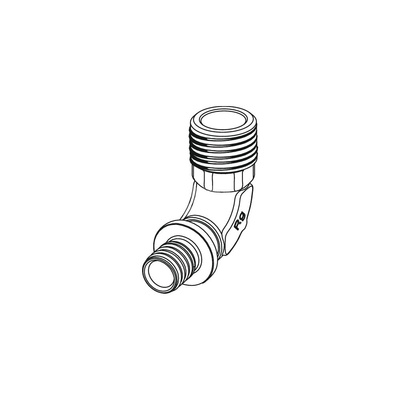 Nypel przejściowy 90' TECE flex, brąz, 20(18) mm x 1/2'' (GZ)